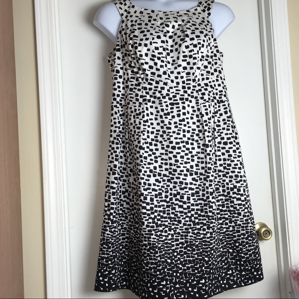Calvin Klein Black and White Asymmetrical A-Line Dress